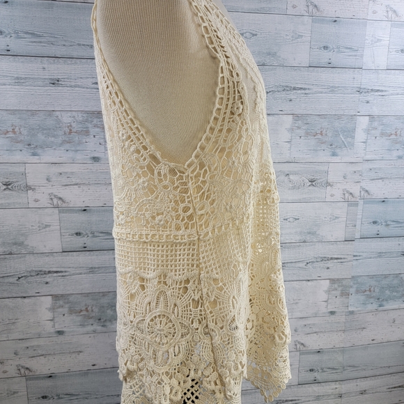 Noelle Knit Boho Chic Crocheted Top Size S/M - Picture 4 of 8